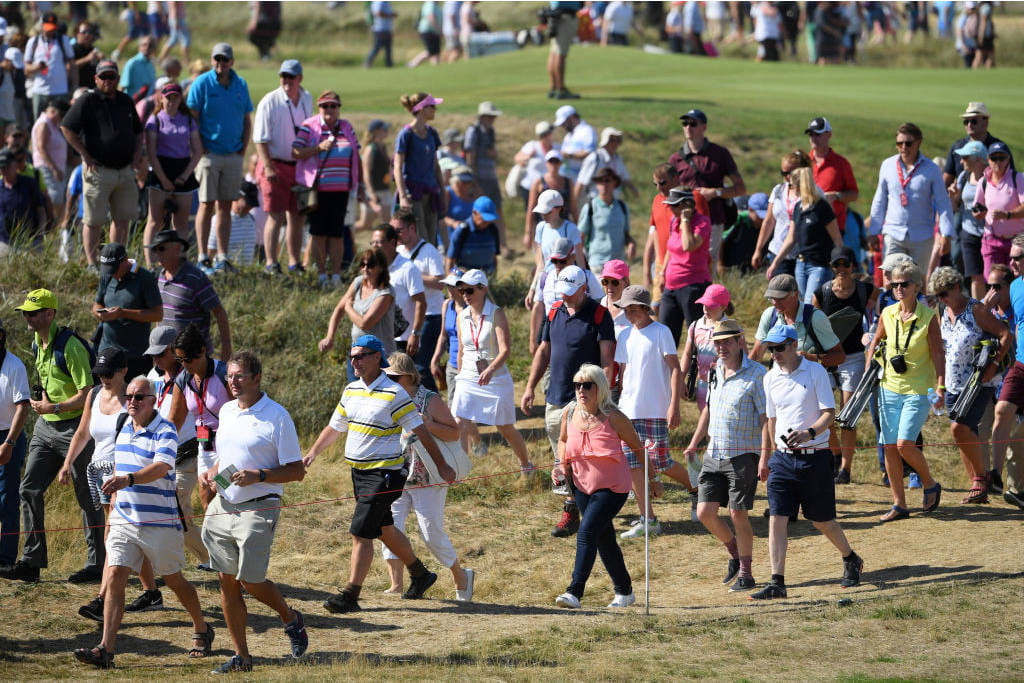 Golf fans move around at Royal Lytham & St Annes in 2018